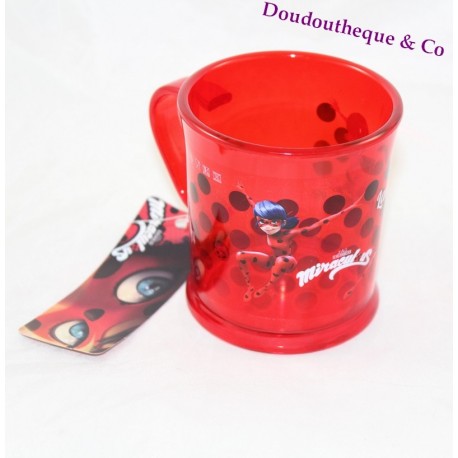 Ladybug MIRACULOUS Marinette taza de plástico rojo claro