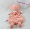 Doudou flache Katze TEX BABY orange rosa Lachs Carrefour 32 cm