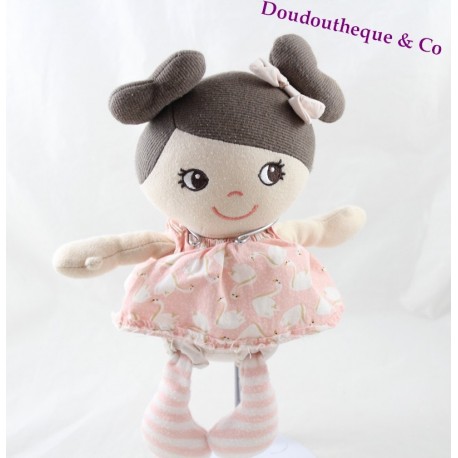 Muñeca más muñeca H-M vestido rosa cisnes edredones 27 cm