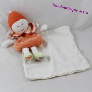Puppentaschentuch Kuscheltier BERLINGOT orange weiß gestreift 20 cm
