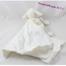 Doudou sheep handkerchief SUCRE D'ORGE white blue 19 cm