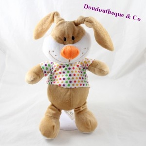 FIZZY rabbit towel beige t-shirt with polka dots orange nose 30 cm