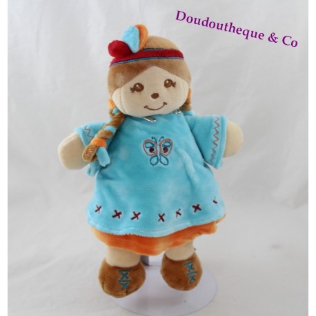 Doudou indische Puppe Noa NOUKIE'S Kaya und Orange blau Pinto 25 cm Doudou indische Puppe Noa NOUKIE'S Kaya und Orange blau Pinto 25 cm