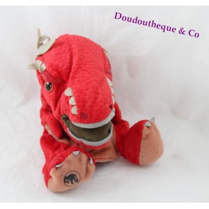 Doudou marionnette à main dinosaure JURASSIC WORLD rouge