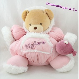 Doudou patapouf bear KALOO Igloo pink Eskimo 28 cm