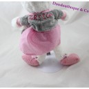 Korsika Kaninchen Puppe rosa Polka Dots Kleid weiß grau 40 cm