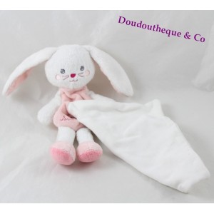 Doudou coniglio coniglio fazzoletto SUCRE D'ORGE cuore rosa marrone 20 cm