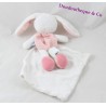 Doudou rabbit rabbit handkerchief SUCRE D'ORGE brown pink heart 20 cm