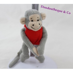 Mini doudou scimmia Popi BAYARD maglia rossa 12 cm