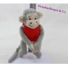 Mini doudou monkey Popi BAYARD red jersey 12 cm