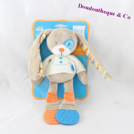 Doudou Kaninchen TEX BABY Hund Kakerlake blau Ring Gebiss 24 cm Doudou Kaninchen TEX BABY Hund Kakerlake blau Ring Gebiss 24 cm