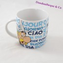 Taza de cerámica de Asterix y idefix azul-blanco taza Hola 9 cm