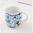 Asterix ceramic mug and blue-white Idefix Hello cup 9 cm