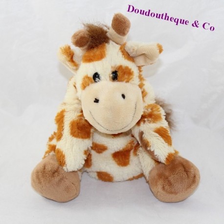 Doudou puppet giraffe AJENA beige brown stains 23 cm