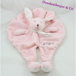 Flat rabbit cuddly toy BABY NAT' layette pink white 42 cm