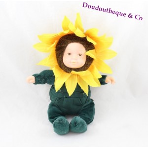 Bambola di girasole del bambino ANNE GEDDES giallo verde 24 cm
