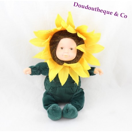 Baby sunflower doll ANNE GEDDES yellow green 24 cm