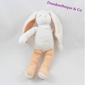 Doudou rabbit SERGENT MAJOR white orange stripes 25 cm