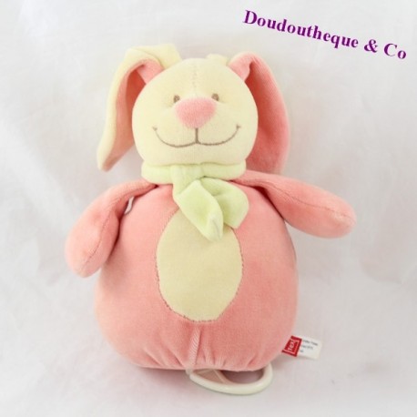 Bola musical conejo TEX rosa amarillo bufanda 20 cm