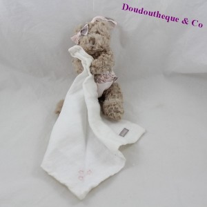 Doudou handkerchief bear ABSORBA held pink 18 cm