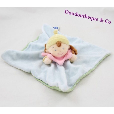 Doudou flache Mädchen MOTS VON TEIL LECLERC quadratische Zöpfe Doudou flache Mädchen MOTS VON TEIL LECLERC quadratische Zöpfe