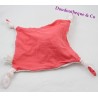 Doudou gato plano BOUT'CHOU Monoprix estrellas blancas cuadrado rosa 23 cm