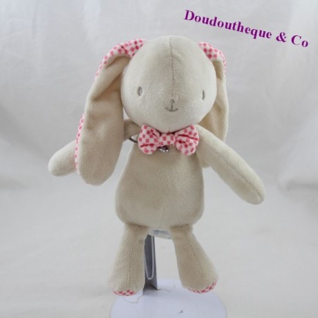 Doudou Kaninchen KLORANE beige rosa Fliesen 23 cm