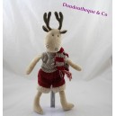 Culocorto corto de reno y bufanda en Navidad de lana 37 cm