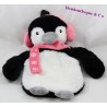Gefüllte Pinguin Heißwasserflasche PRIMARK weiß schwarz rosa Schal 35 cm