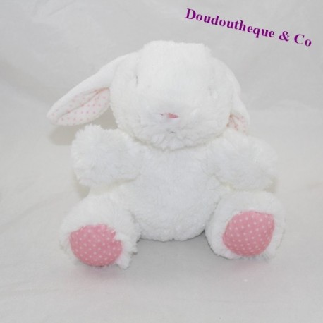 TEX BABY coniglio pelliccia bianco pelliccia rosa piselli 17 cm