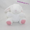 TEX BABY coniglio pelliccia bianco pelliccia rosa piselli 17 cm