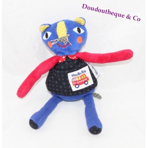 Doudou panther MOULIN ROTY Der rotblaue Popipop 20 cm