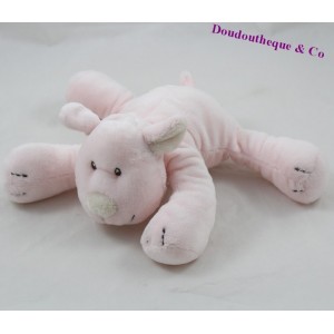 Doudou dog KIMBALOO pink lying 16 cm