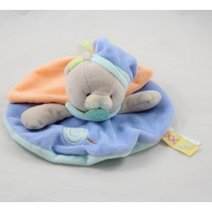 Doudou flache Katze BABY NAT' Gourmandise blau orange grün BN0126