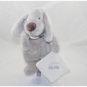 Doudou dog DOUDOU ET COMPAGNIE I love my natural gray cuddly toy 25 cm