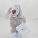 Doudou dog DOUDOU ET COMPAGNIE I love my natural gray cuddly toy 25 cm