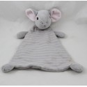 Doudou flat mouse h-M pink grey diamond stripes 30 cm