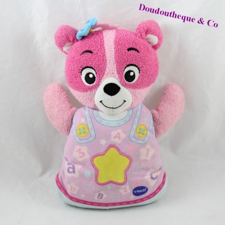 Peluche d'activité ours VTECH Mon ourson à merveilles rose musique et lumière 22 cm