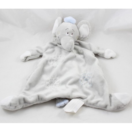 KimBALOO Elefant flach doudou LA HALLE Spirale grau 38 cm KimBALOO Elefant flach doudou LA HALLE Spirale grau 38 cm