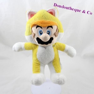 Peluche Mario SUPER MARIO Nintendo déguisé en chat jaune 25 cm