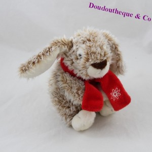LaSCAR rabbit towel beige red scarf 17 cm