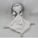 Doudou bear ORCHESTRA disguised rabbit mottled gray white Happy baby 35 cm
