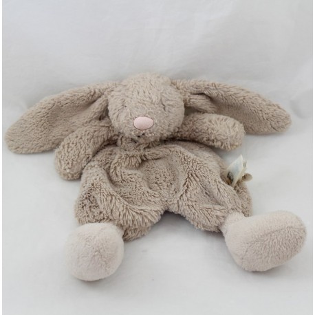 Doudou flat rabbit JELLYCAT Bashfuls taupe beige pink snout 22 cm