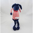 Plush rabbit end ' marine blue scarf striped CABBAGE red Monoprix 42 cm