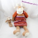 Cow and her baby MOULIN ROTY The Big Family striped dress 48 cm