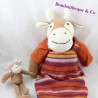 Cow and her baby MOULIN ROTY The Big Family striped dress 48 cm