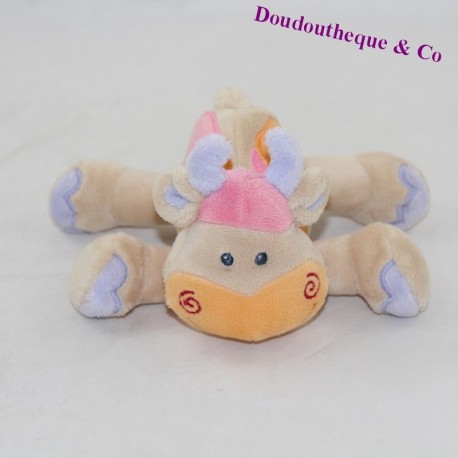 Mini doudou Kuh NATTOU beige Rassel 15 cm Mini doudou Kuh NATTOU beige Rassel 15 cm