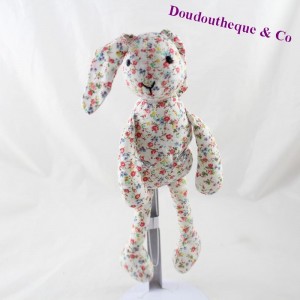 Doudou conejo ZARA HOME patrón de flores 27cm