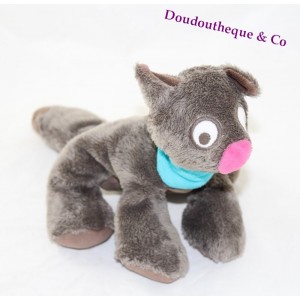 Peluche Berry Hund PERICLES Wald rosa Nase blau Schal