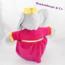 Peluche éléphant Céleste IDEAL Babar robe rose 40 cm